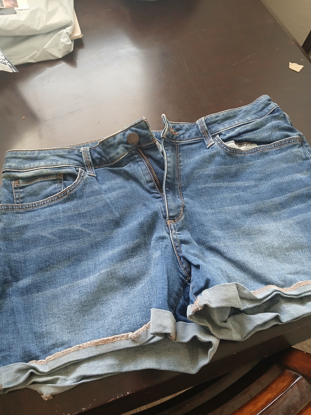 a.n.a Light Blue Rolled-Hem Denim Shorts
